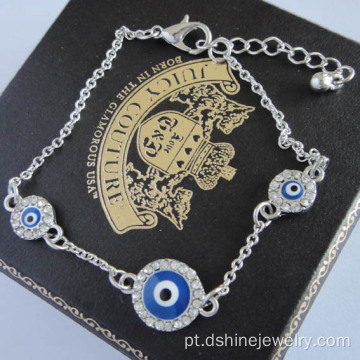Bracelete de mau-olhado Chain chique para meninas olho azul pulseira